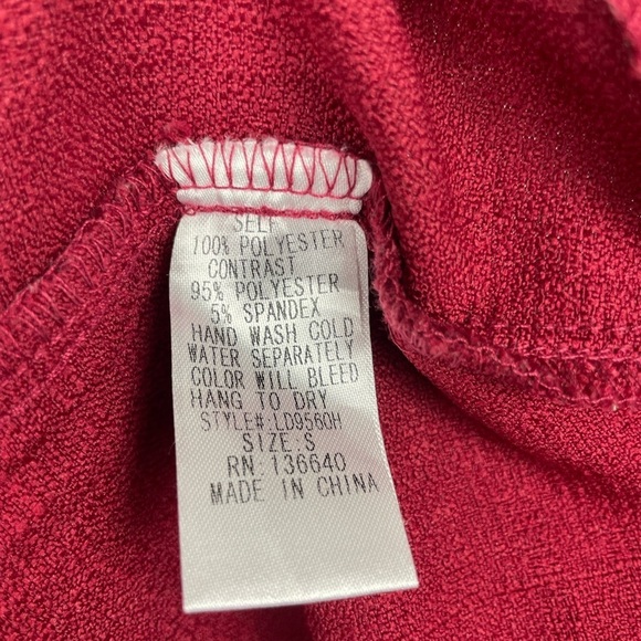 L’Atiste by Amy Red Embroidery Sheer Bust Tiered Skirt Dress - Picture 3 of 7